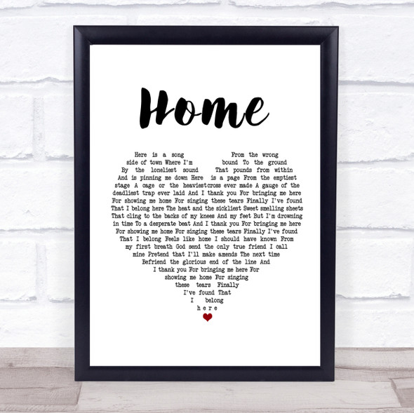 Depeche Mode Home Heart Song Lyric Quote Print