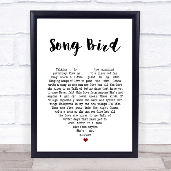 Oasis Song Bird Heart Song Lyric Quote Print