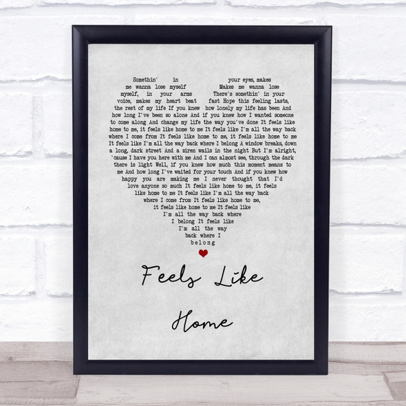 Chantal Kreviazuk Feels Like Home Grey Heart Song Lyric Quote Print