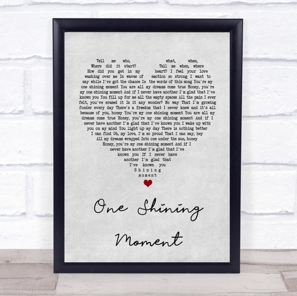 Diana Ross One Shining Moment Grey Heart Song Lyric Quote Print