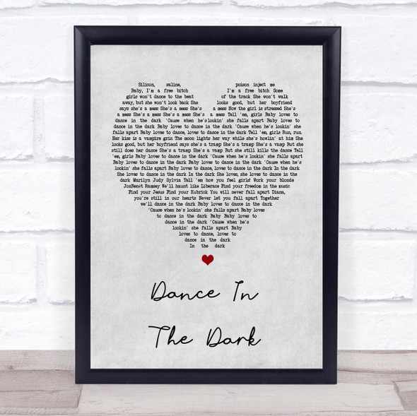 Lady Gaga Dance In The Dark Grey Heart Song Lyric Quote Print