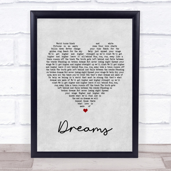 Van Halen Dreams Grey Heart Song Lyric Quote Print
