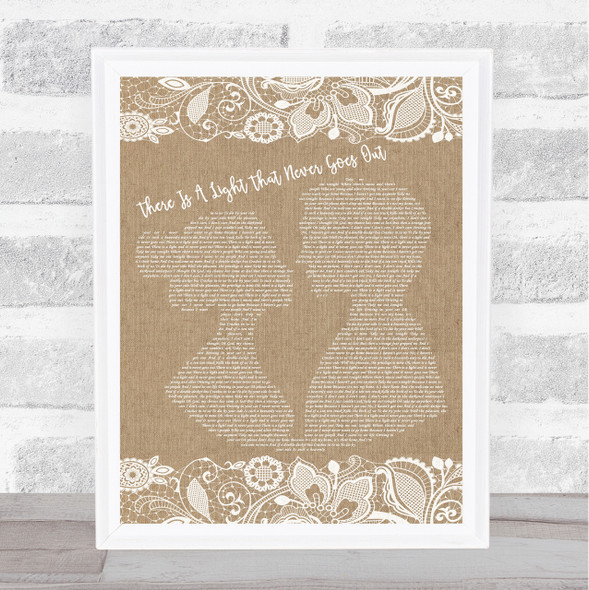 The Smiths There Is A Light That Never Goes Out Burlap & Lace Song Lyric Print