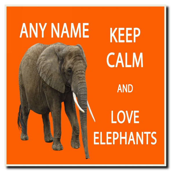 Keep Calm And Love Elephants Coaster