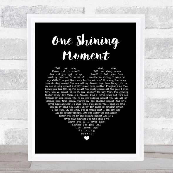 Diana Ross One Shining Moment Black Heart Song Lyric Quote Print