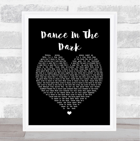 Lady Gaga Dance In The Dark Black Heart Song Lyric Quote Print