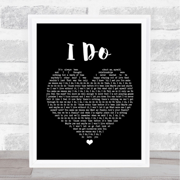 Colbie Caillat I Do Black Heart Song Lyric Quote Print