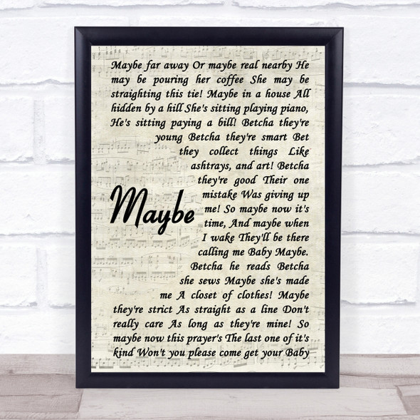 Annie Maybe Vintage Script Song Lyric Quote Print