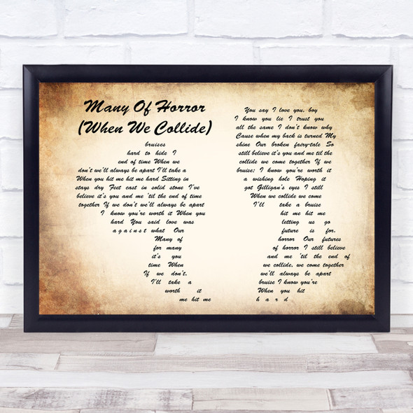 Biffy Clyro Many Of Horror (When We Collide) Man Lady Couple Song Lyric Print