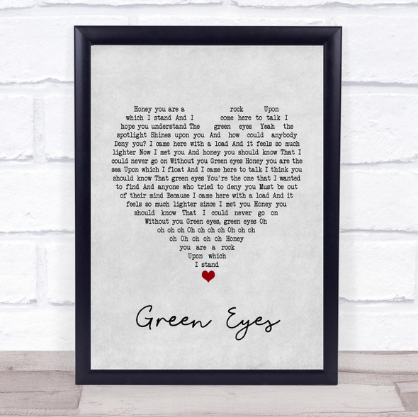 Coldplay Green Eyes Grey Heart Song Lyric Quote Print