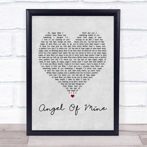 Eternal Angel Of Mine Grey Heart Song Lyric Quote Print