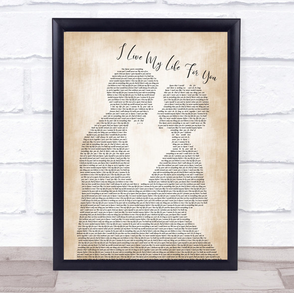 Firehouse I Live My Life For You Man Lady Bride Groom Wedding Song Lyric Print