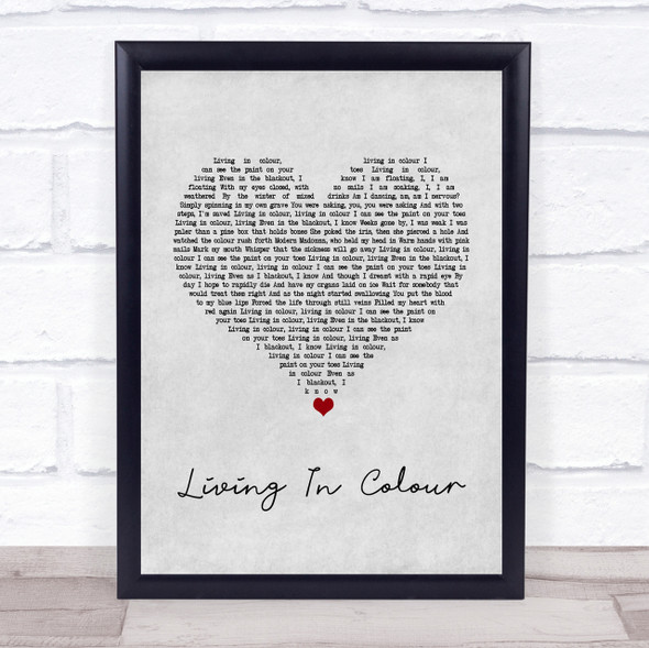 Frightened Rabbit Living In Colour Grey Heart Song Lyric Quote Print