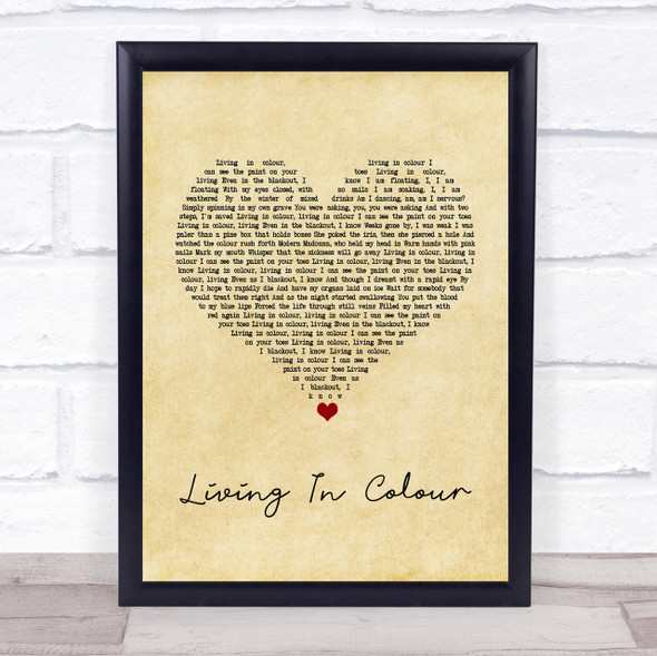 Frightened Rabbit Living In Colour Vintage Heart Song Lyric Quote Print