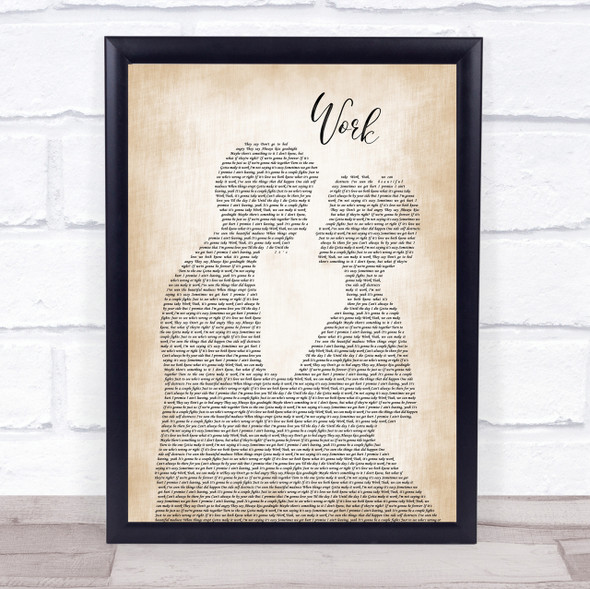 Kane Brown Work Man Lady Bride Groom Wedding Song Lyric Quote Print