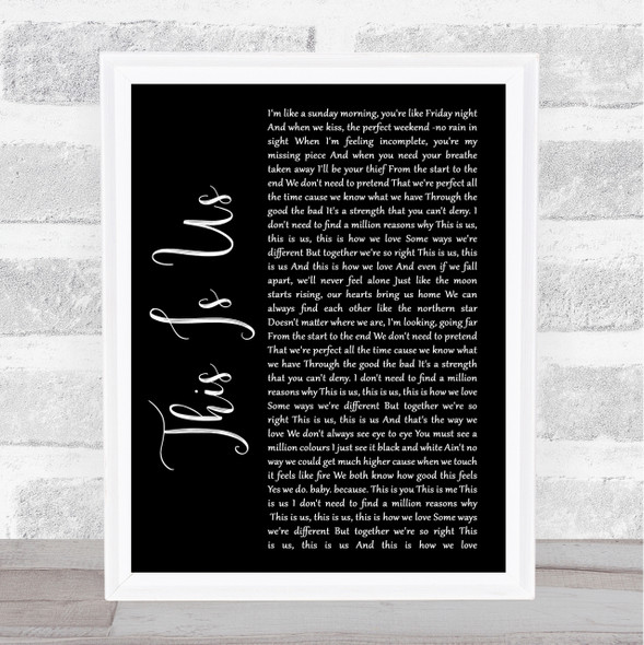 Keyshia Cole This Is Us Black Script Song Lyric Quote Print