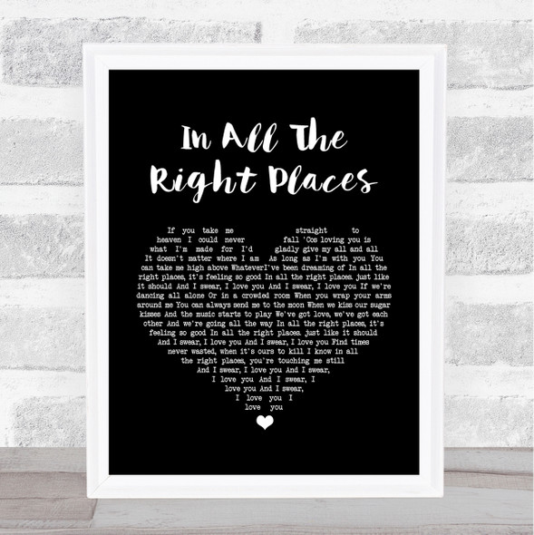 Lisa Stansfield In All The Right Places Black Heart Song Lyric Quote Print