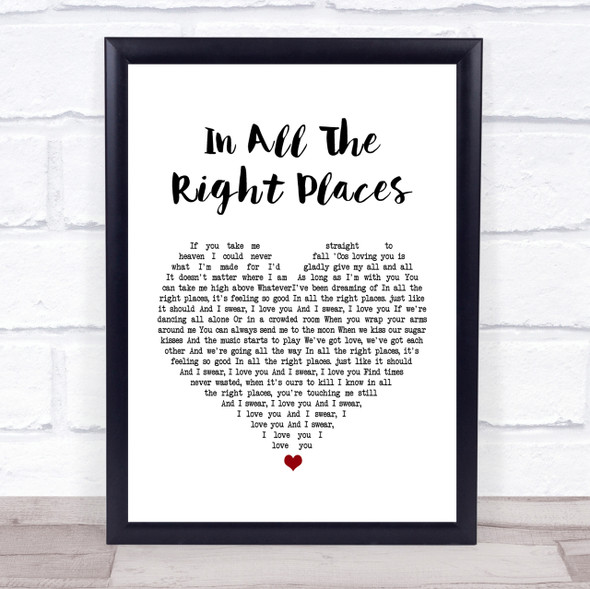 Lisa Stansfield In All The Right Places White Heart Song Lyric Quote Print