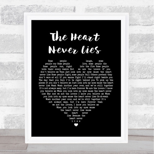 McFly The Heart Never Lies Black Heart Song Lyric Quote Print