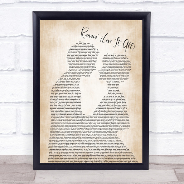 Naughty Boy Runnin' (Lose It All) Man Lady Bride Groom Wedding Song Lyric Print