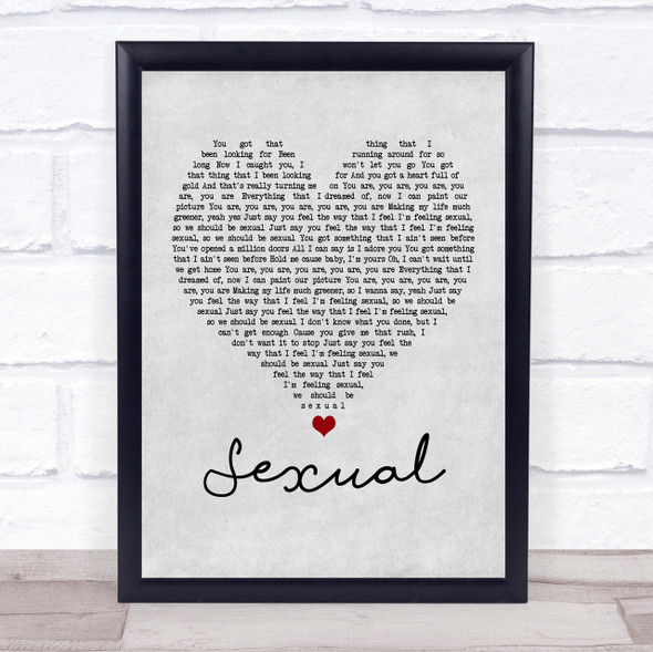 NEIKED Sexual Grey Heart Song Lyric Quote Print