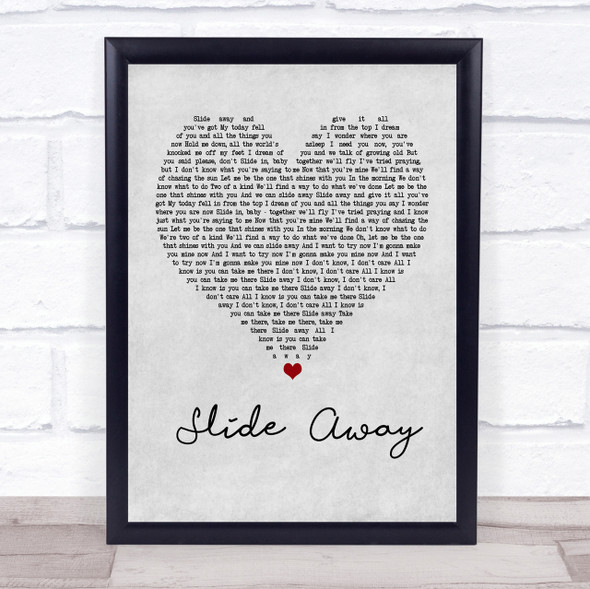 Noel Gallagher Slide Away Grey Heart Song Lyric Quote Print