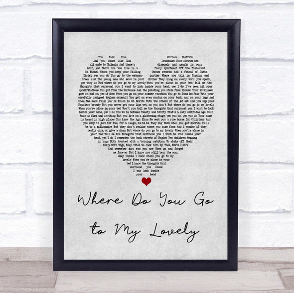 Peter Sarstedt Where Do You Go to My Lovely Grey Heart Song Lyric Quote Print