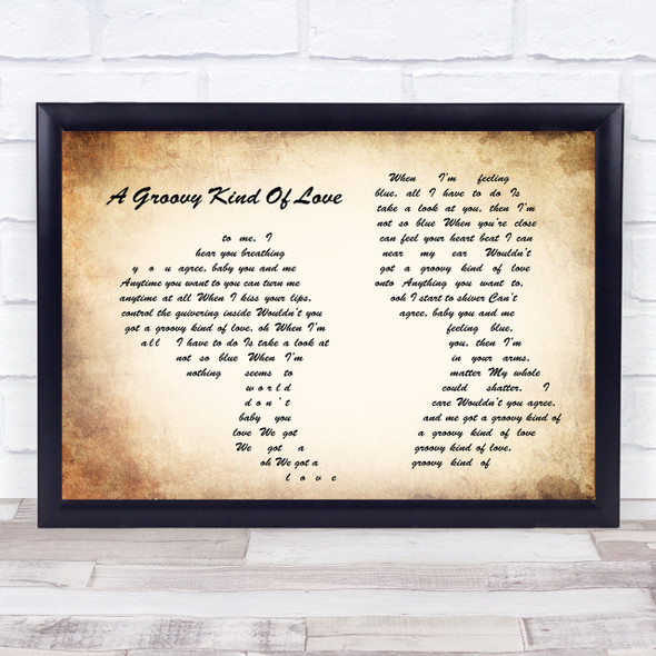 Phil Collins A Groovy Kind Of Love Man Lady Couple Song Lyric Quote Print