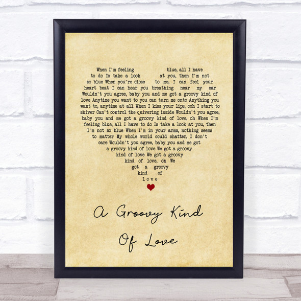 Phil Collins A Groovy Kind Of Love Vintage Heart Song Lyric Quote Print