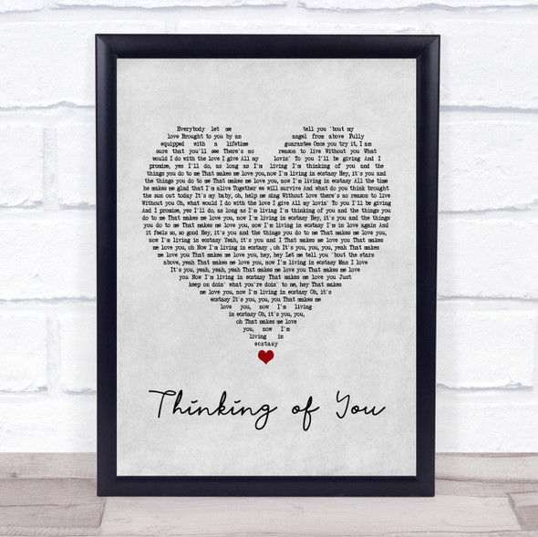 Sister Sledge Thinking of You Grey Heart Song Lyric Quote Print