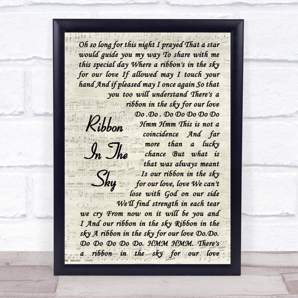 Stevie Wonder Ribbon In The Sky Vintage Script Song Lyric Quote Print