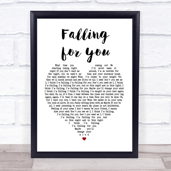 The 1975 Fallingforyou White Heart Song Lyric Quote Print