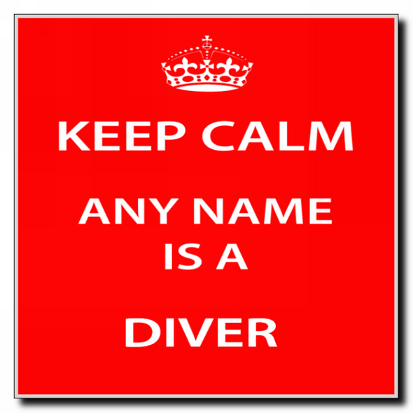 Diver Keep Calm Coaster