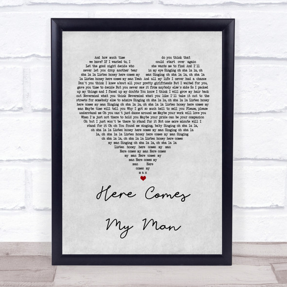 The Gaslight Anthem Here Comes My Man Grey Heart Song Lyric Quote Print