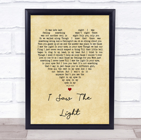 Todd Rundgren I Saw The Light Vintage Heart Song Lyric Quote Print