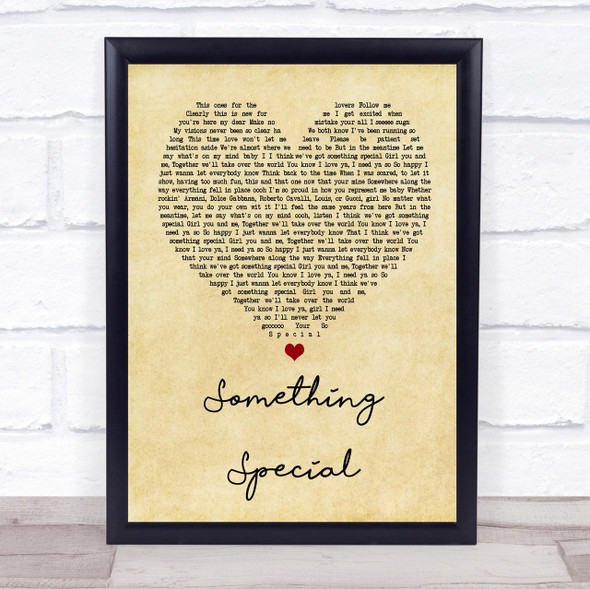 Usher Something Special Vintage Heart Song Lyric Quote Print