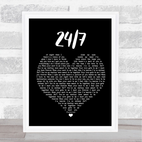 Eclipse 24 7 Black Heart Song Lyric Quote Print