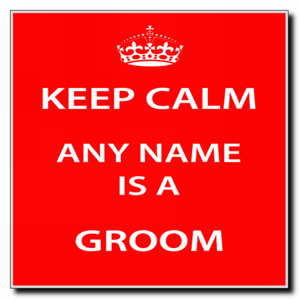 Groom Keep Calm Coaster
