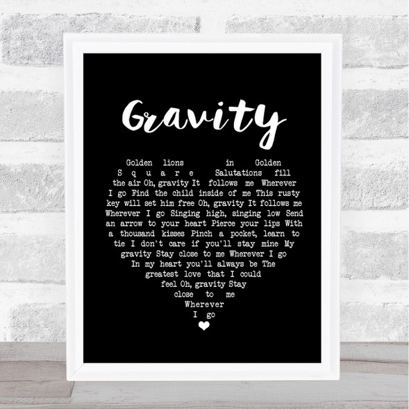 Paul Weller Gravity Black Heart Song Lyric Quote Print