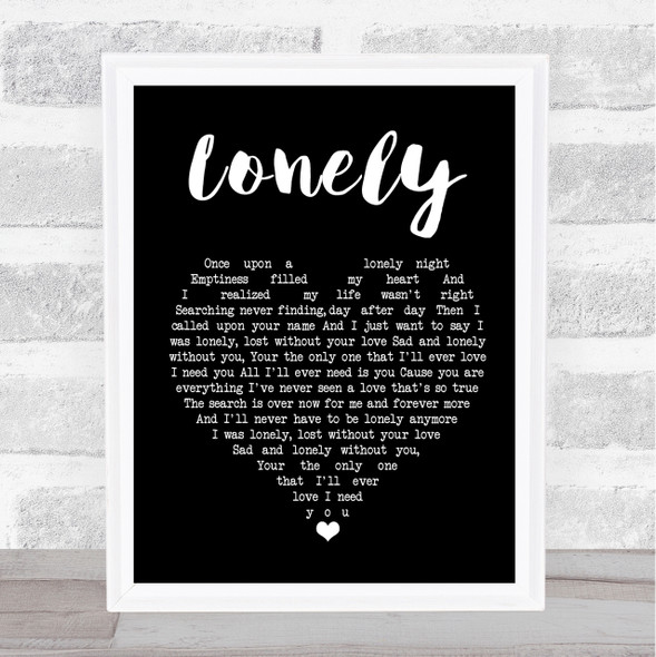 Stryper Lonely Black Heart Song Lyric Quote Print