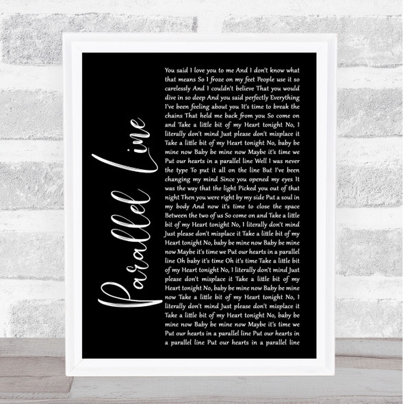 Keith Urban Parallel Line Black Script Song Lyric Quote Print