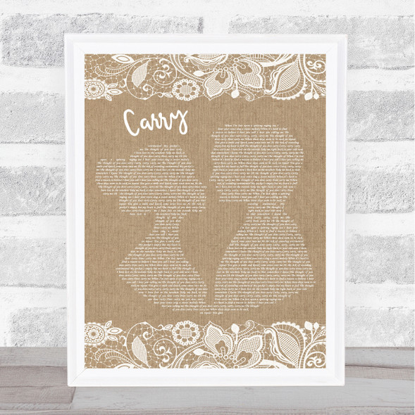 Skinny Lister Carry Burlap & Lace Song Lyric Quote Print