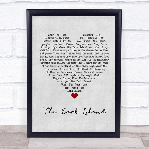 Danny ODonnell The Dark Island Grey Heart Quote Song Lyric Print