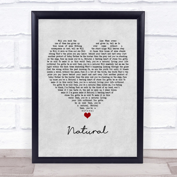 Imagine Dragons Natural Grey Heart Quote Song Lyric Print