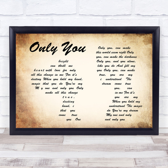 Elvis Presley Only You Man Lady Couple Song Lyric Quote Print