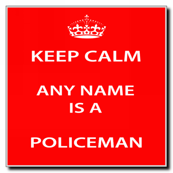 Policeman Keep Calm Coaster