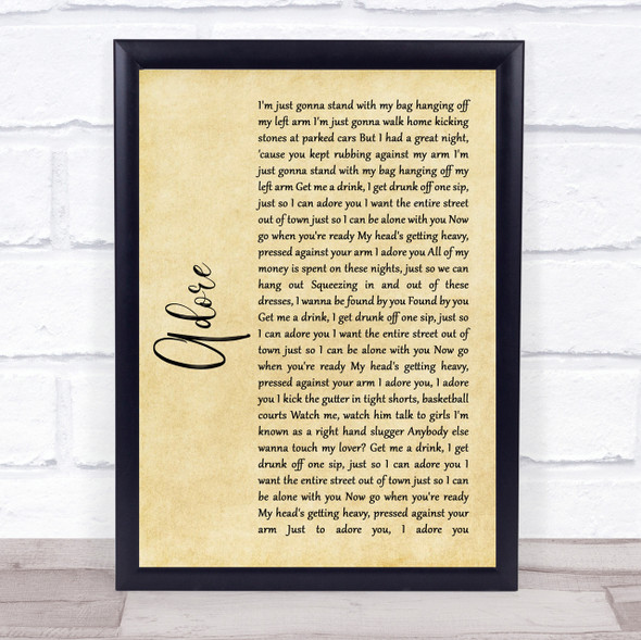 Amy Shark Adore Rustic Script Song Lyric Quote Print