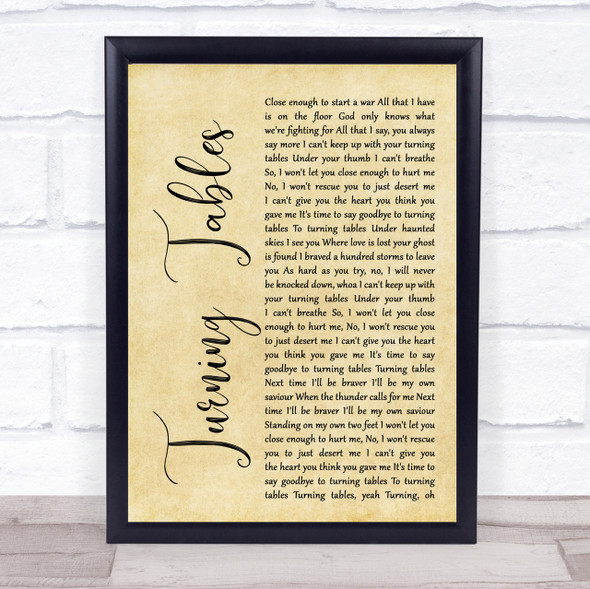 Adele Turning Tables Rustic Script Song Lyric Quote Print