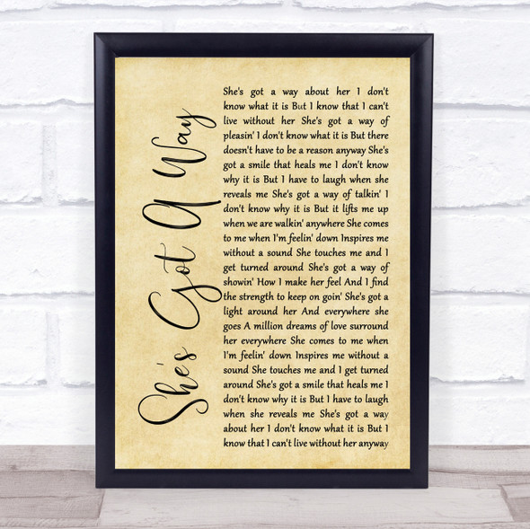 Billy Joel She's Got A Way Rustic Script Song Lyric Quote Print