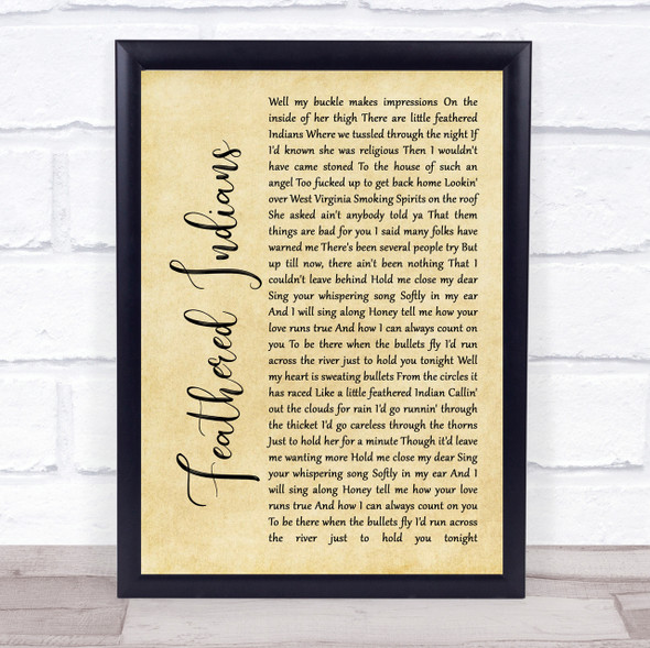 Tyler Childers Feathered Indians Rustic Script Song Lyric Quote Print